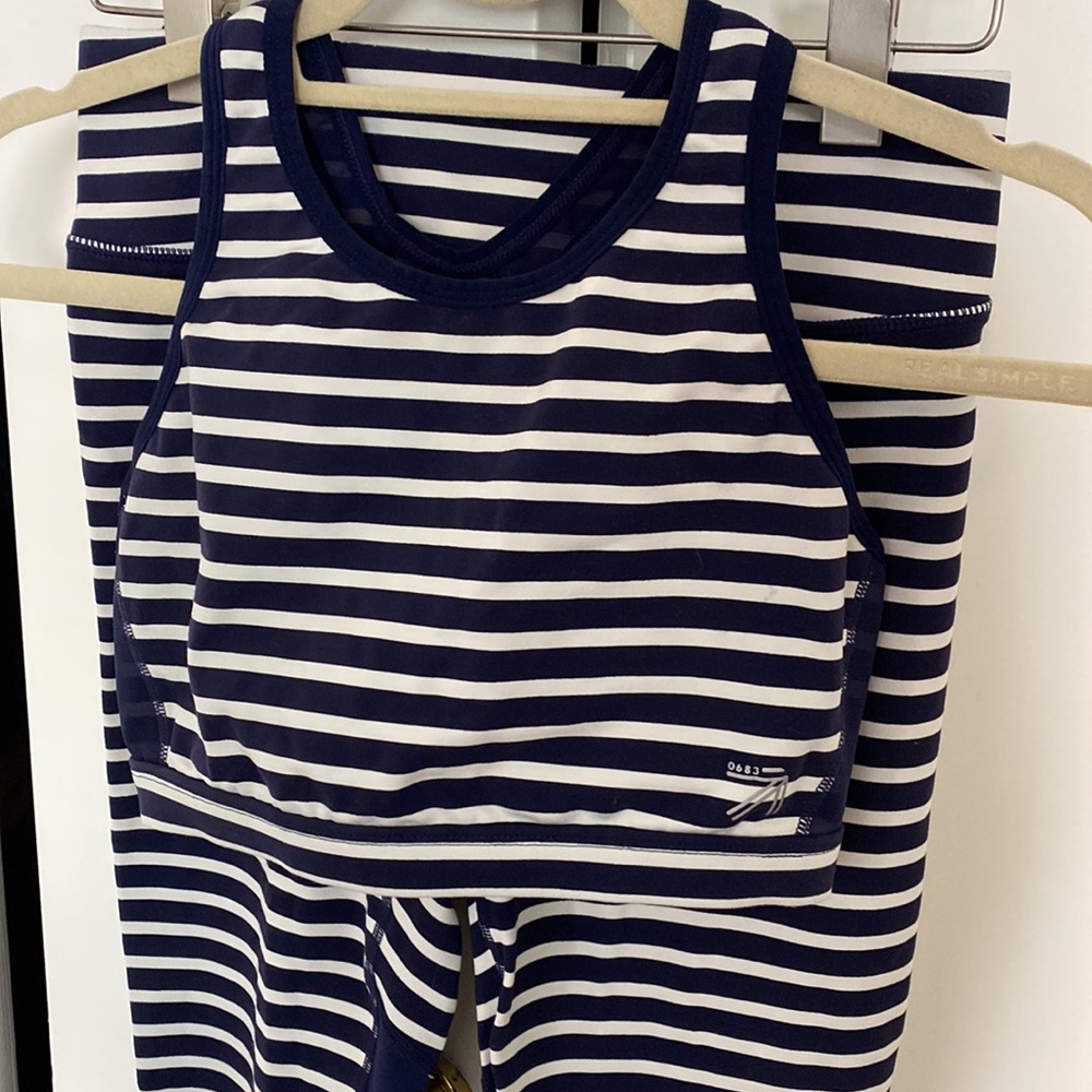 J.CREW X NEW BALANCE Striped Performance Leggings & Bralette SET